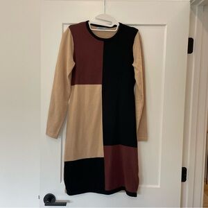 Arianna by HOWARD’S Long Sleeve Colorblock Sweater Dress